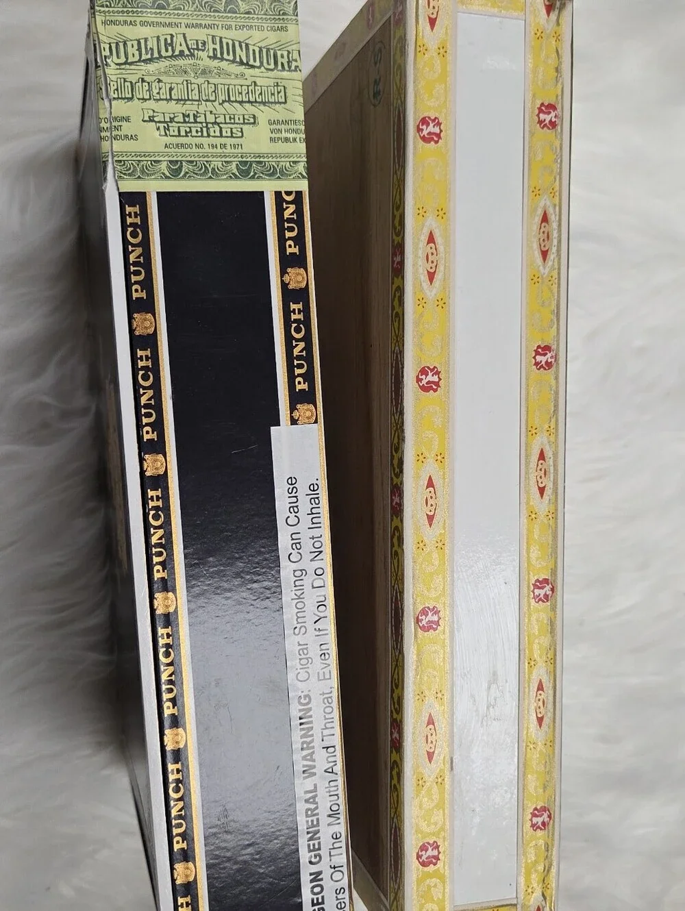Punch Cigar Box & La Gloria Cubana Decorative Boxes - Black, White, Gold